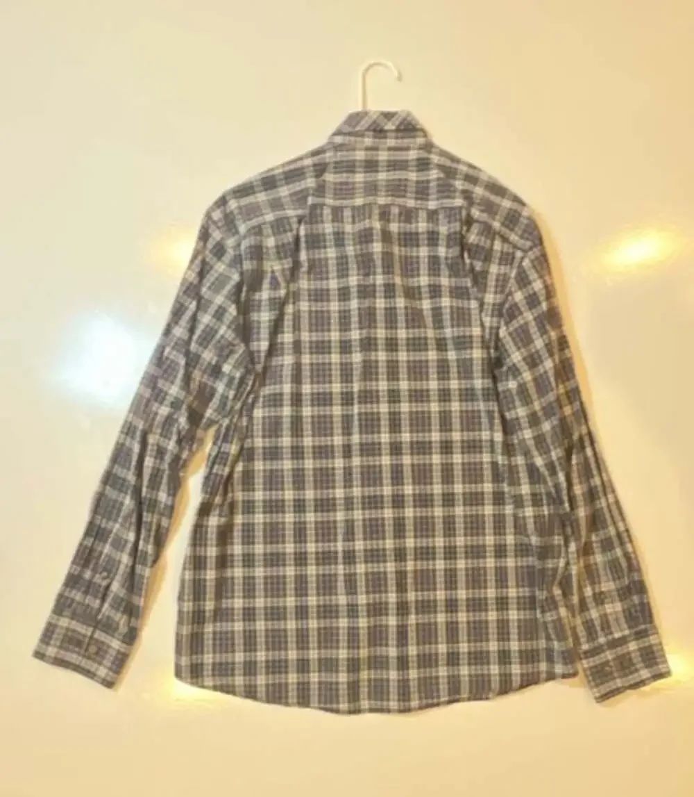 Saltaire Men's Plaid Button-Down Long Sleeve Shirt, Extra Large